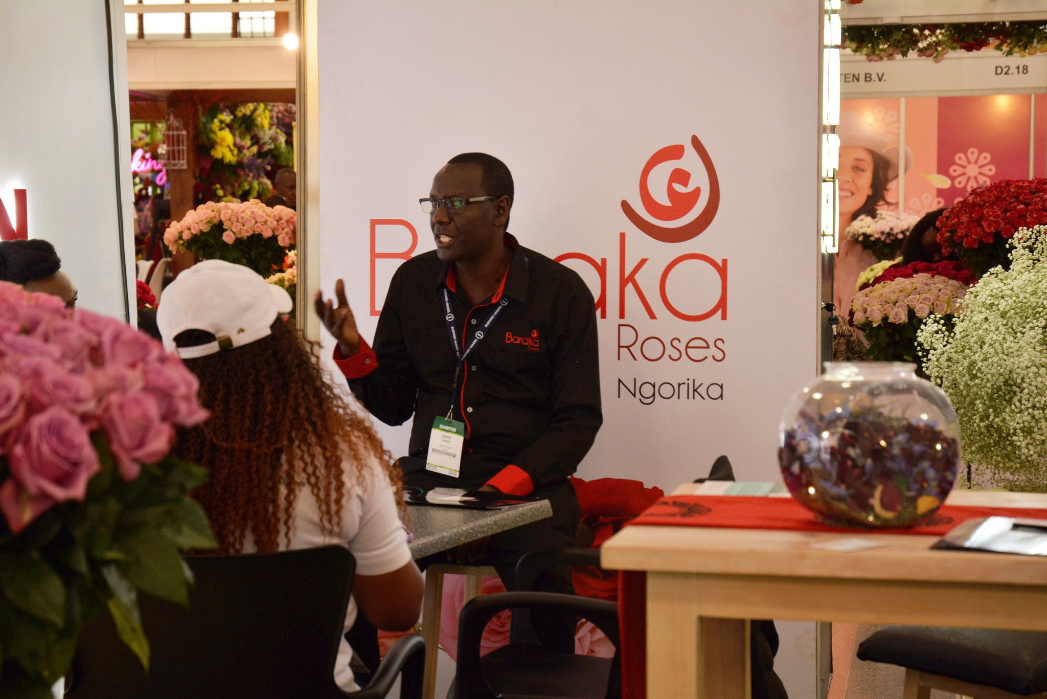 Baraka Roses staff attending to clients in the IFTEX 2025 Nairobi