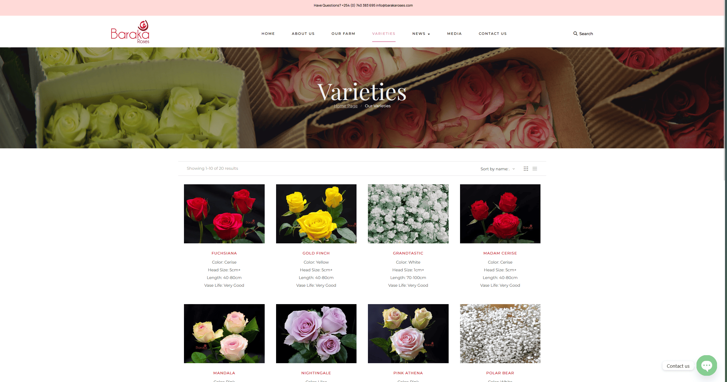 Baraka Roses Ngorika's E commerce platform.